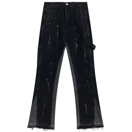Gallery Dept Black Flared Paint Splatter Jeans