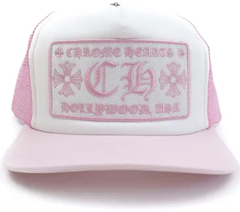 Chrome Hearts Pink Hollywood Trucker Hat