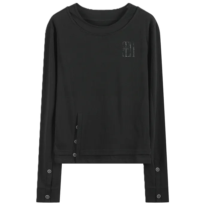 noEmosen Black Two Piece Long Sleeve