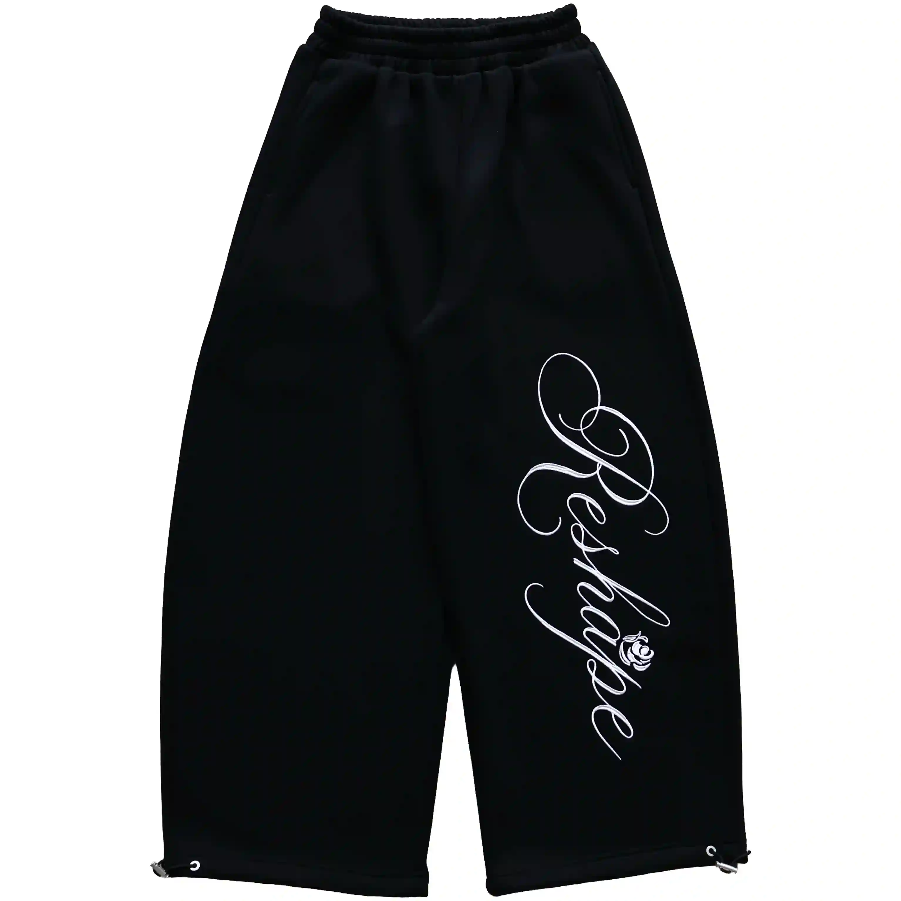 DragonUnion Thorn Rose Baggy Black Sweatpants