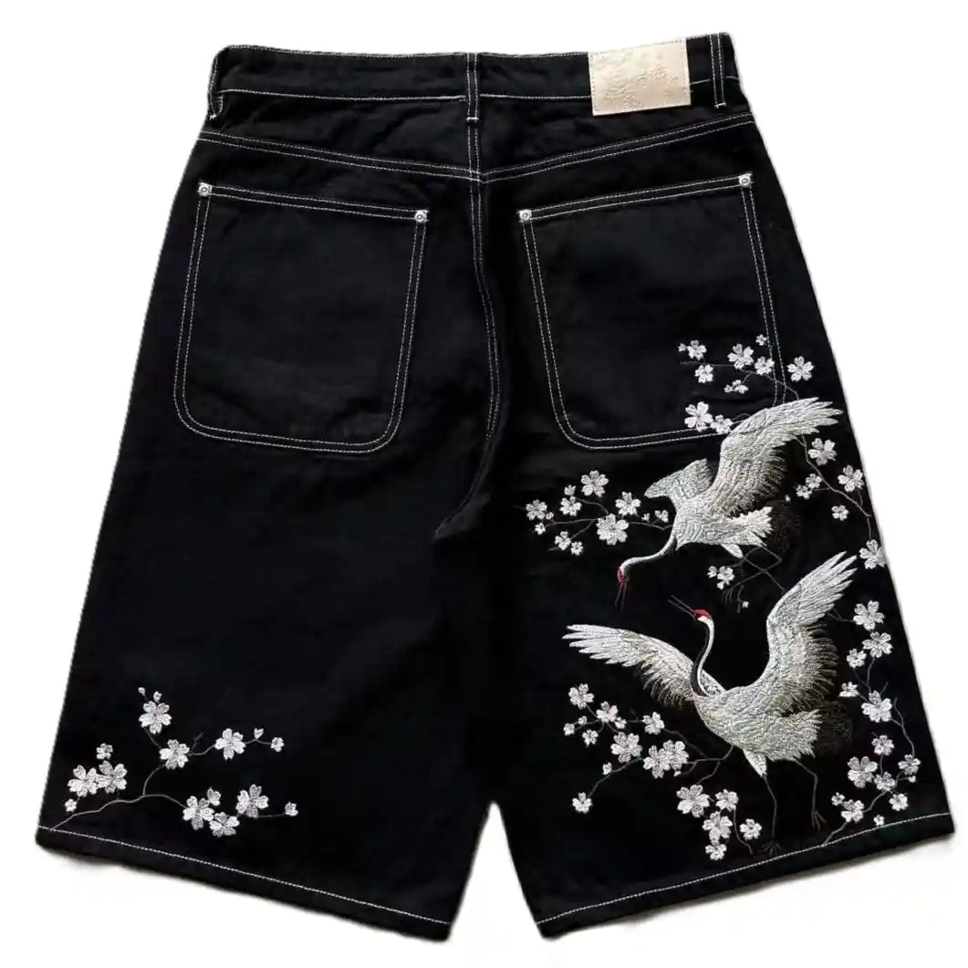 VRK Silver Crane Baggy Denim Shorts
